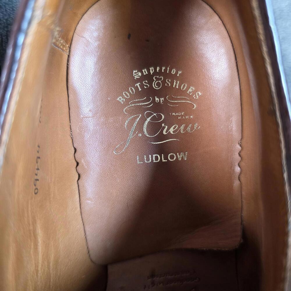 J Crew Ludlow Wing Tip Dress Shoes Brown Mens 7.5 D 09494 - Picture 2 of 12